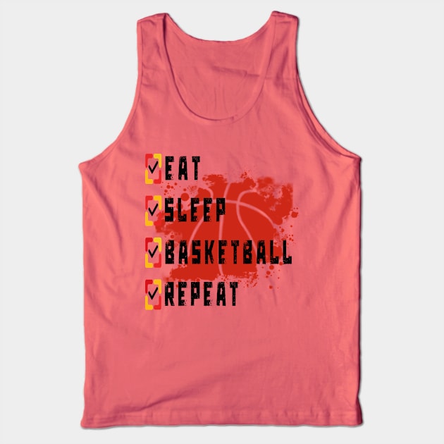 Eat Sleep Basketball Repeat Tank Top by TOPTshirt